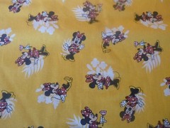 Minnie Mouse on Yellow Cotton fabric 14 INCHES WIDE and 36 inches long