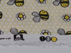 JO-ANN FABRIC Flannel SNUGGLE Bee Flower Honeycomb Bkgrnd Cotton 1yd×18″ Yellow