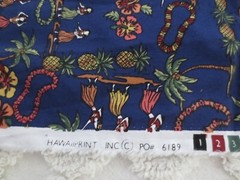 4587. HAWAIIAN HULA Apparel, Crafts, Quilting COTTON FABRIC – 43″ x 3-1/4 yds.