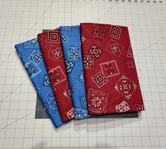 4 Yards Of 100% Cotton Fabric Vintage Prints Blue & Red Paisley