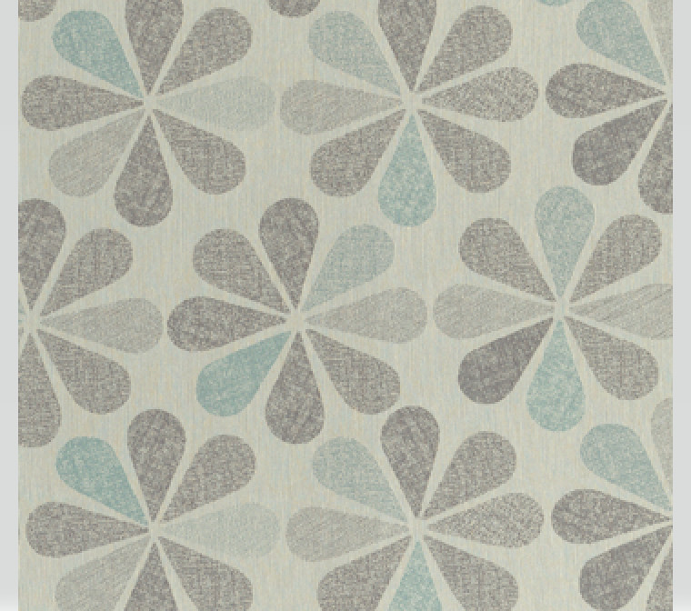 Knoll Dahlia Frostbite MId Century MOD blue and gray CRYPYON Upholstery Fabric