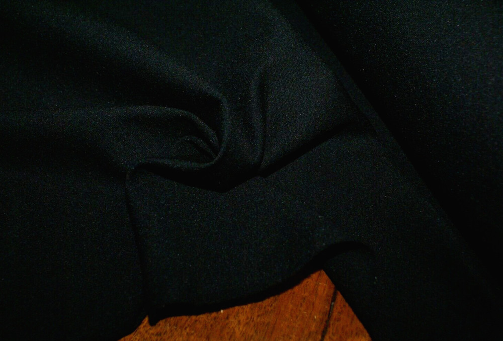 BLACK Mid Heavy Jersey Fabric, 4-Way Stretch, 137cm Wide Per Half Metre