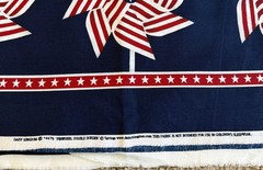 Pinwheel Dbl Border Red Blue Star Daisy Kingdom Patriotic Fabric 4y x60″ 250th