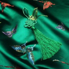 1M Satin Silky Fabric Jasper Cloth Butterfly Pattern Brocade for Cheongsam Dress