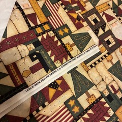 Leslie Beck VIP Fabrics Cranston Print Holiday Christmas Cotton Material 44×108