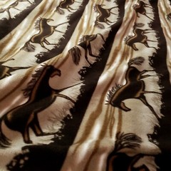 Equestrian Mustang Horse Print Fleece Fabric 60″ BTY Cozy No Sew Blanket DIY