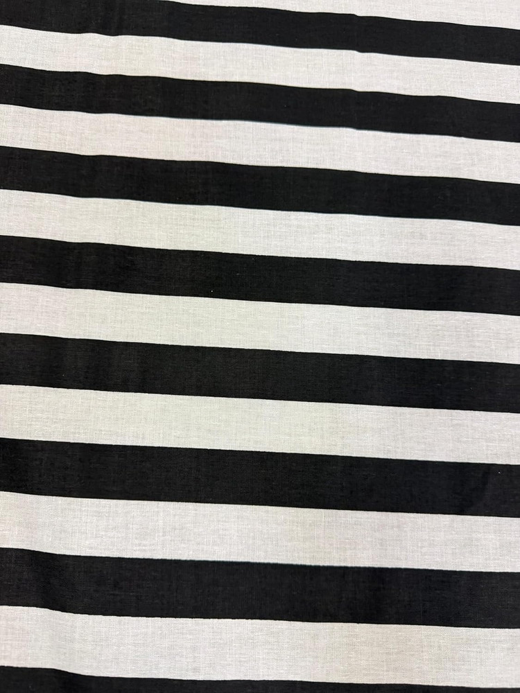 Sedona Designz 60″ Wide Black/White 1″ Stripe Poly-Cotton Broadcloth Fabric – Li