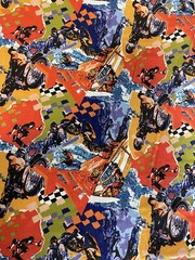 Xtreme Edge Fabric Springmaid 43 3/4” X 5 1/2 + Yards Sports Bike Moto Ride Sew