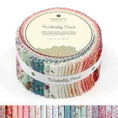 Tinyspool & Co. Jelly Roll Fabric Strips for Quilting, Waterlily Pond