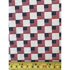 Fabric – RARE Checkered July 4th Flags 2004 Fabric Traditions 50” x 45” inches