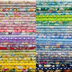 10″ x 10″ 50 PCS 100% Cotton Fabric Bundles for Quilting Sewing DIY & Quilt B…