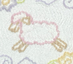 Vintage Chenille Fabric 17″ x 17″, ideal for baby quilt or throw pillow.