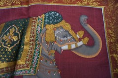 LOT (2) Traditional Indian Painting on Silk 30×14 & 14×10 Mughal Rajasthani C213
