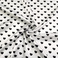 1 Yard X 1.48 meter Love Hearts Satin Fabric Silky Charmeuse Material For Scarf