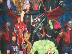 Marvel Comic Infinity War Avengers Super Heroes Cotton Fabric 25 “X 44″W NEW