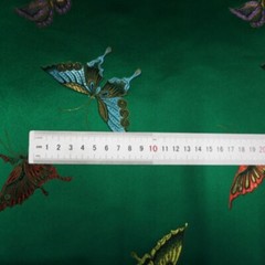 1M Satin Silky Fabric Jasper Cloth Butterfly Pattern Brocade for Cheongsam Dress