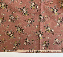 Antique Florals, Fabric Innovations 3 yd. dusty rose bouquet cotton quilt fabric