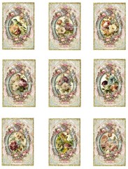 Victorian Floral A MULTI-SIZE SET Cotton Fabric Quilt Blocks Reproduction