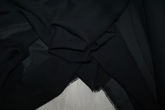 5m x 1.16m BULK LOT – BLACK Crepe Georgette Fabric, Light Weight