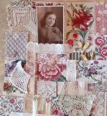 Slow stitch junk journal kit Vintage fabric pieces lace Sewing and Craft K#26