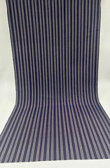Silver Navy Striped Silk Luxurious Dupioni Fabric By 2 Meters.