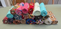 New Fabric Variety Box. 20+ Yards Assorted Cotton Fabric Pieces. No Scraps R182