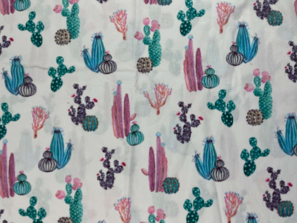 Colorful Cactus Fabric Brother Sister Design Studio Sold by the Yard x 44″