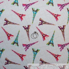 BonEful Fabric FQ Cotton Quilt Pink White Green Leaf Flower Summer Garden Print