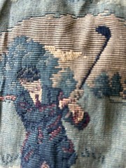 Tapestry Fabric Golfers Theme Raw Edge Width 23-26.5 Inches X Length 56.5 Inches