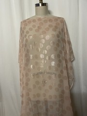 Blush Pink Pure Silk Chiffon Fil Coupe Satin Polka Dot Fabric By The Yard 44″ W