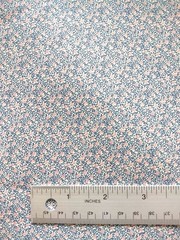 5 yards cotton fabric ~ TINY FLORAL blue/pink, flowers buds calico blender