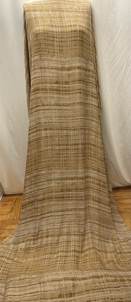 100% Silk Georgette Earthy Tone Sand Taupe Wood Grain Fabric By The Yard 54 ” W