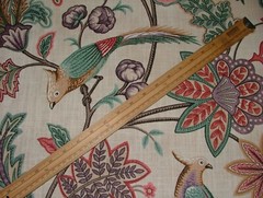 Curtain Upholstery Fabric Chanterelle Wineberry Ornate Bird Floral Cushion Blind