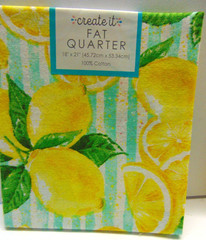 2pc Cotton Fat Quarters, Waverly & Create It – Solid Yellow & Lemon Fruit Print