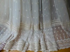 Vintage Crochet Cotton Floral Tulle Lace Fabric DIY Bridal Dress Curtain Fabric