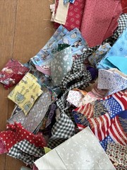 Vintage Cotton Fabric Scraps For Crumb Quilts & Crafts Junk Journal 5 Pounds LOT