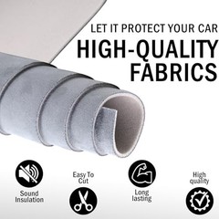 Suede Headliner Fabric with Foam Backing, Auto Suede Roof 96″ L × 60″ W Gray