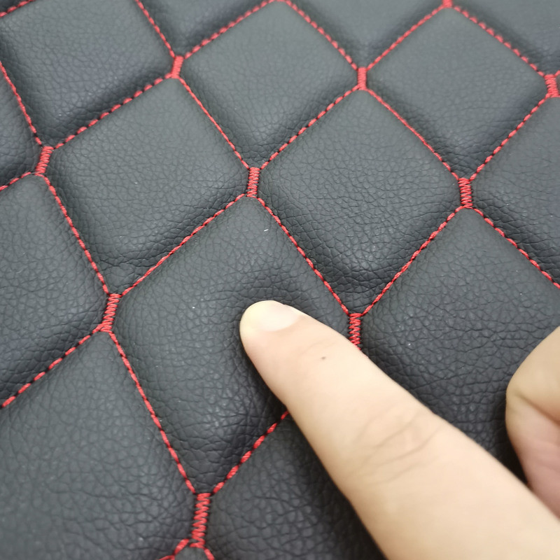 Faux Leather Fabric Foam Quilted Waterproof Car Seat Mat Upholstery Material PU