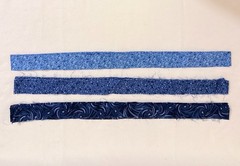 BLUES Quilting Strips Jelly Roll Cotton Sewing Fabric 3 Designs 12 Pieces 1.5″