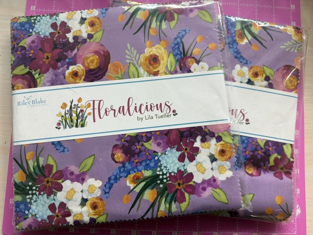 Floraliscious By Riley Blake TWO Layer cakes each contains 42 10” Squares NIP