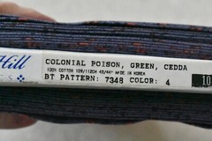 By 1/2 Yd, Orange Calico on Violet Cotton, Blue Hill/Colonial Prints/Morgan,B975