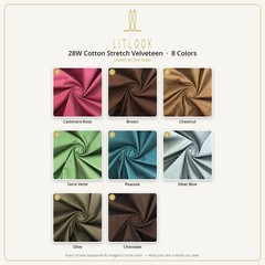 28-Wale Cotton Stretch Velveteen Fabric by the Yard — 8 Colors, 58″ Wide