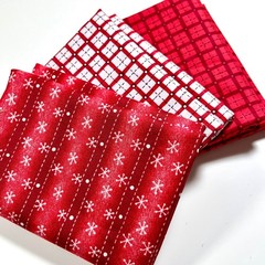 Connecting Threads Snowed Inn Collection REDS Fabric 3 PACK MaryJo Tuttle 2014
