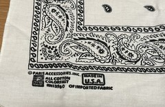 Vintage Paris Accessories White Cotton Bandana 19″ x 19″ RN 13960