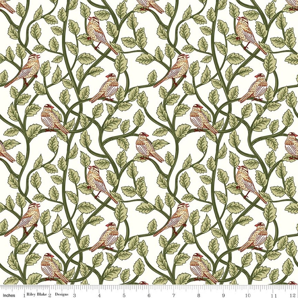 Birds in Cream | Tangled Garden | Riley Blake