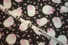 One yd Richlin Cotton Fabric Sheep Flock Toss black Quilt Craft 44″ x 36″ BTY