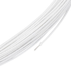 21.8 Yards White Floral Wires, 20 Gauge Cotton Covered Millinery Wire, Iron Stem