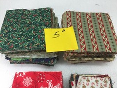 Quilting Fabric Christmas Charm Squares – 5″, 4.5″, 4″, 3″ – 3.5 LBS