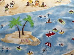 Cotton Fabric Socks Monkey Sumer Island By Moda 44”x 32”102