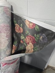 Covington 5th Avenue Designs Roses On Black Fabric 1 Yard /36″ Long x 57″ Wide